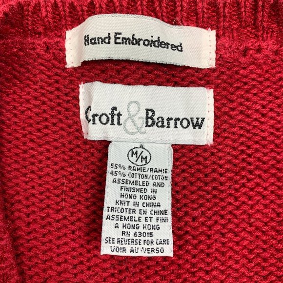 Croft & Barrow Medium Vest Sweater Medium Hand Emb - Picture 5 of 5